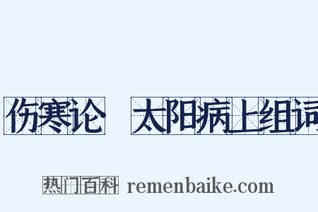 伤寒论·太阳病上组词是什么意思的图片
